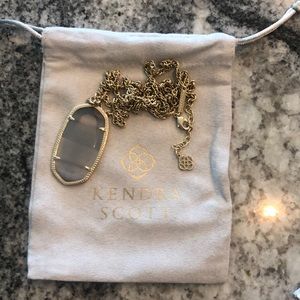 Kendra Scott Rae pendant with grey stone in gold